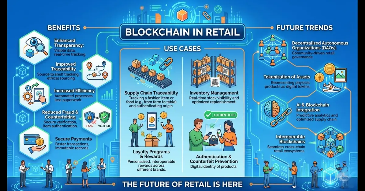blockchain in retail benefits, use cases & future trends