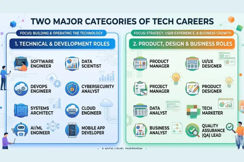 two major categories of tech careers